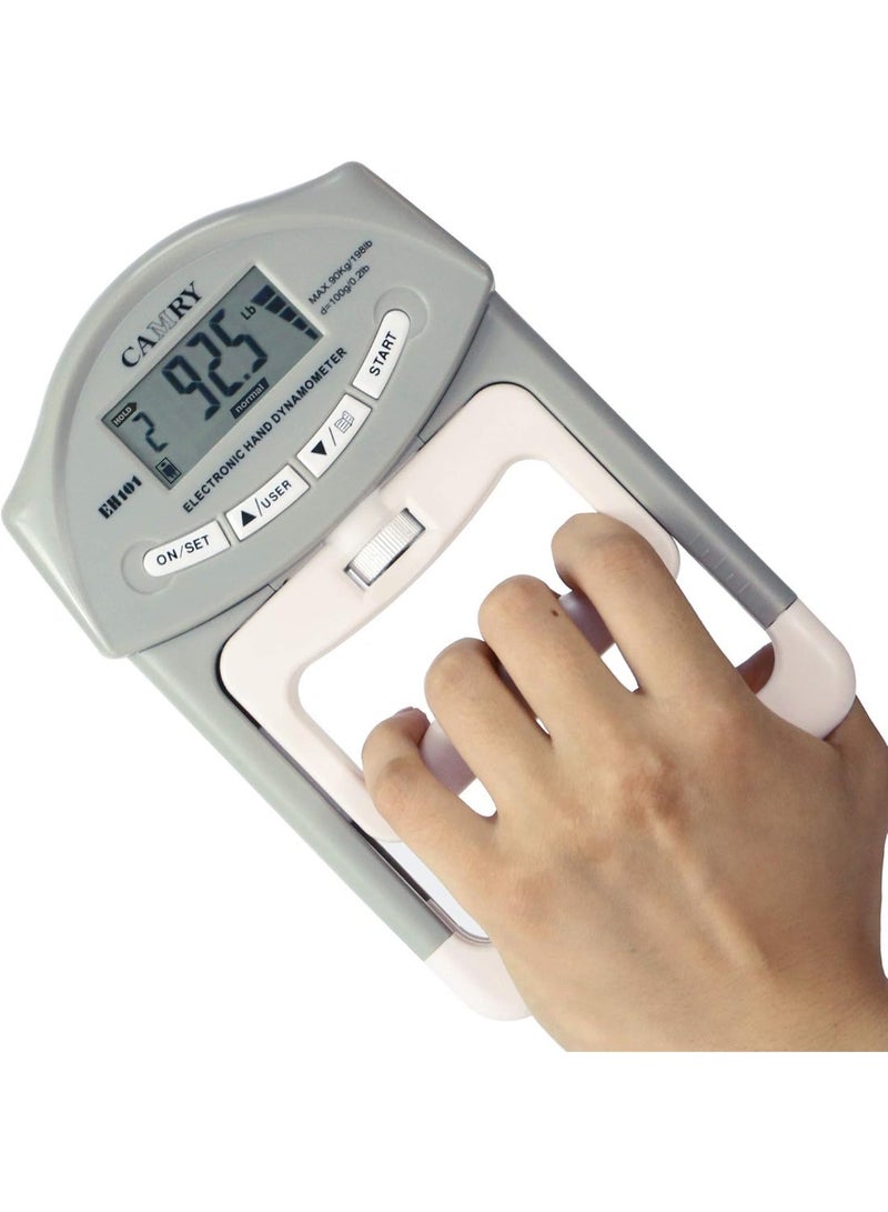 Digital Hand Dynamometer Grip Strength Measurement Meter Auto Capturing Electronic Hand Grip Power 198 Lbs / 90 Kgs - Image 1